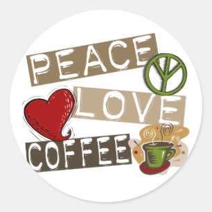 STICKER ROND CAFÉ PAIX LOVE 2