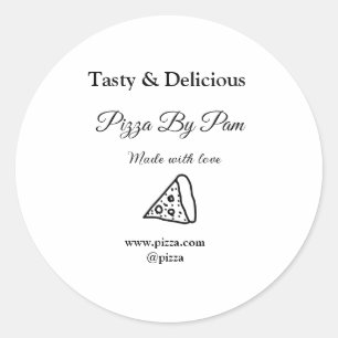 Sticker Rond Café restaurant pizza savoureuse fait avec amour a