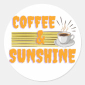 Sticker Rond Café & Soleil – Vibrations Matinales Positives (Devant)