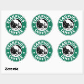 Sticker Rond Café Starpug (Feuille)