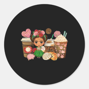Sticker Rond Cafecito Y Chisme Cups De Café Mexique Cinco De Ma