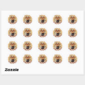 Sticker Rond Caféine d'abord (Feuille)