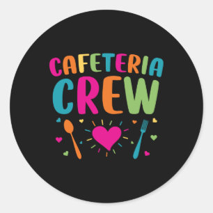 Sticker Rond Cafétéria Déjeuner dame Retour à l'école nouveauté