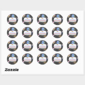 Sticker Rond Cahier de composition de retour à l'école (Feuille)