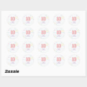 Sticker Rond Cahier de notes Varsity preppy pastel patch 10e an (Feuille)