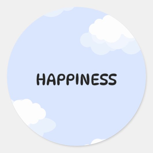 Sticker Rond Cahier mignon bleu (Devant)