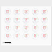 Sticker Rond Cahier Varsity preppy pastel patch 12e anniversair (Feuille)
