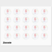 Sticker Rond Cahier Varsity preppy pastel patch 6e anniversaire (Feuille)
