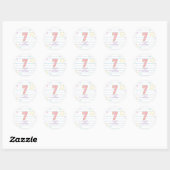 Sticker Rond Cahier Varsity preppy pastel patch anniversaire 7 (Feuille)