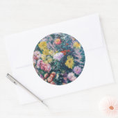 Sticker Rond Caillebotte - Chrysanthèmes blanc et jaune (Enveloppe)