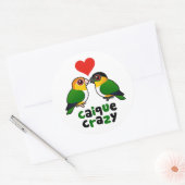Sticker Rond Caique Crazy (Enveloppe)