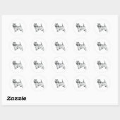 Sticker Rond Cairn Terrier (Feuille)