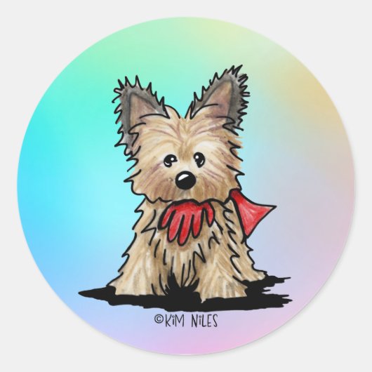 Sticker Rond Cairn Terrier (Devant)