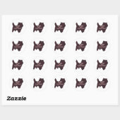 Sticker Rond Cairn Terrier BFF (Feuille)