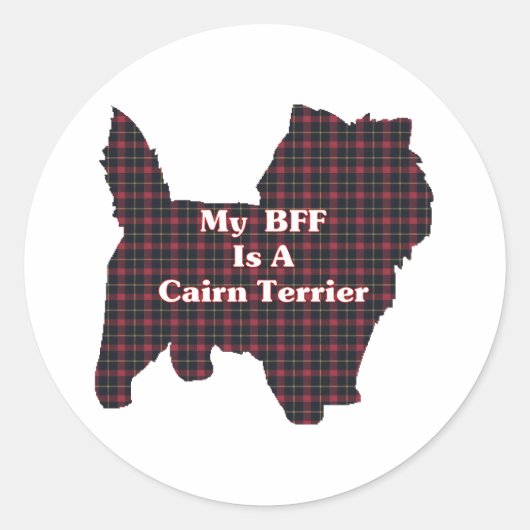 Sticker Rond Cairn Terrier BFF (Devant)