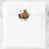 Sticker Rond Cairn Terrier Halloween (Sac)