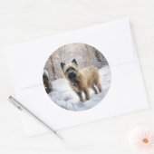 Sticker Rond Cairn Terrier Qu'Il Neige Noël (Enveloppe)
