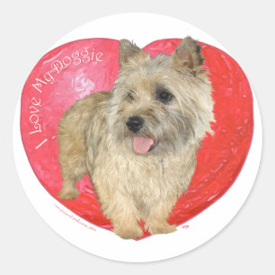 Sticker Rond Cairn Terrier Saint-Valentin