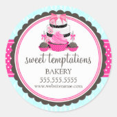 Sticker Rond Cake Cupcake Cake Pops Boulangerie Emballage (Devant)
