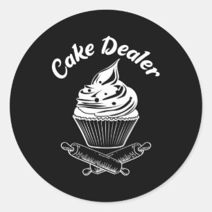 Sticker Rond Cake Dealer Cupcake Baker Baking Love Cuisine
