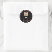 Sticker Rond Cake fraise boulangerie chef rose noir (Sac)