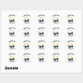 Sticker Rond Cake It Easy Funky Cupcake Pun (Feuille)