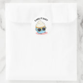Sticker Rond Cake It Easy Funky Cupcake Pun (Sac)