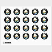 Sticker Rond Cake It Easy Funky Cupcake Pun Dark BG (Feuille)