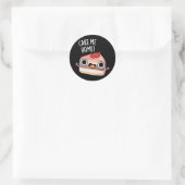 Sticker Rond Cake Me Home Funny Food Pun Dark BG (Sac)