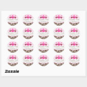 Sticker Rond Cake Pops Cupcake Boulangerie Coffret Cachets (Feuille)