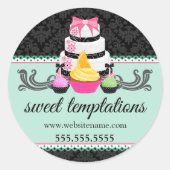 Sticker Rond Cake Pops Cupcake Cake Bakery Box Seaux (Devant)