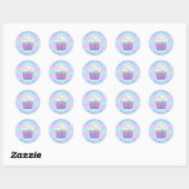 Sticker Rond Cakes Sweet Cupcake Accueil Vegan Bakery Bleu pour (Feuille)