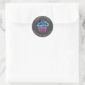 Sticker Rond Cakes Sweet Cupcake Home Vegan Bakery Purple Grey (Sac)