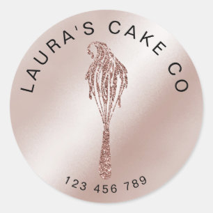 Sticker Rond Cakes Sweets Cupcake Accueil Boulangerie Girly Aqu