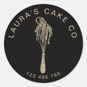 Sticker Rond Cakes Sweets Cupcake Accueil Boulangerie Girly Aqu