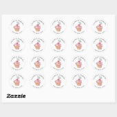 Sticker Rond Cakes Sweets Cupcake Accueil Boulangerie Girly Aqu (Feuille)