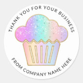 Sticker Rond Cakes Sweets Cupcake Accueil Boulangerie Logo Holo (Devant)