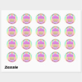 Sticker Rond Cakes Sweets Cupcake Accueil Vegan Bakery Holograp (Feuille)