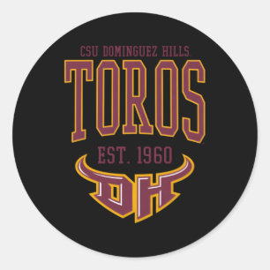 Sticker Rond Cal State Dominguez Hills Csudh Toros Est Date