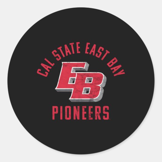 Sticker Rond Cal State East Bay Pioneb Pioneb Grande (Devant)