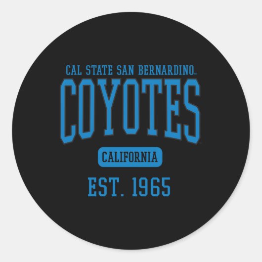 Sticker Rond Cal State San Bernardino Csusb Coyotes Est Date (Devant)