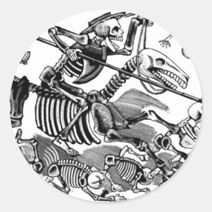 Sticker Rond "Calavera de Don don Quichotte" circa 1900's tôt