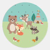 Sticker Rond Calcomanía Animalitos del bosque (Devant)