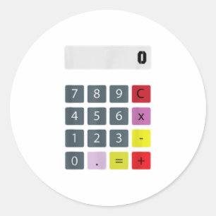 Sticker Rond Calculatrice Costumes Halloween paresseux