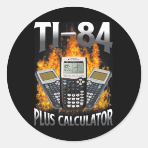 Sticker Rond Calculatrice Ti-84 Plus Prof de maths drôle