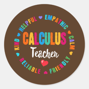 Sticker Rond Calculus Enseignant Math Enseignants Équipe d'algè