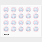 Sticker Rond Calèche de princesse Cendrillon rose et bleue pour (Feuille)