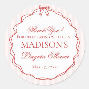 Sticker Rond Caleçons de douche lingerie rose et rouge pour cad