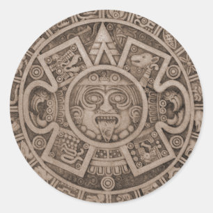 Sticker Rond Calendrier Aztec