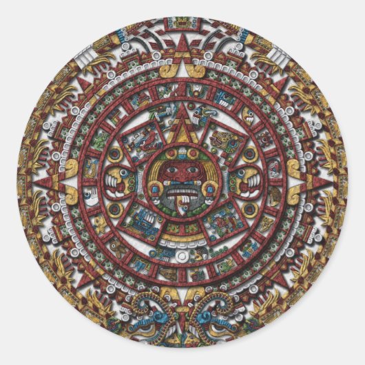 Sticker Rond Calendrier Aztec (Devant)